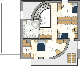 Rzut projektu S-GL 446 Willa Moderna - Piętro