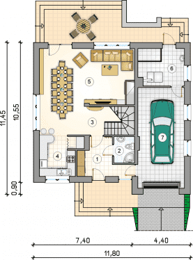 Rzut projektu S-GL 1004 Best House - Parter