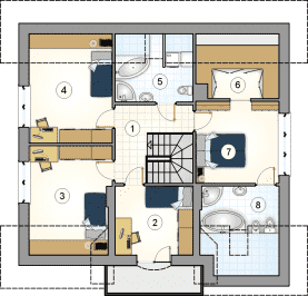 Rzut projektu S-GL 1004 Best House - Poddasze