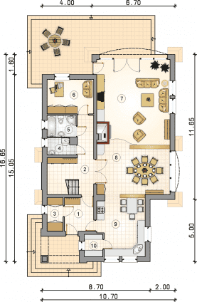 Rzut projektu S-GL 306 Villa Nova - Parter