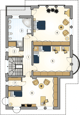 Rzut projektu S-GL 306 Villa Nova - Piętro