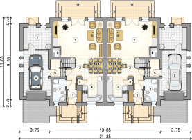 Rzut projektu S-GL 704 Fokstrot Duo II - Parter