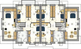 Rzut projektu S-GL 704 Fokstrot Duo II - Poddasze