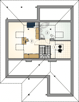 Rzut projektu S-GL 1051 Pelikan Plus - Poddasze