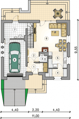 Rzut projektu S-GL 1005 Comfort House - Parter