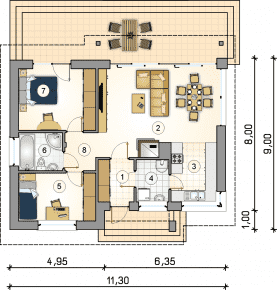 Rzut projektu S-GL 963 Ricardo XII - Parter