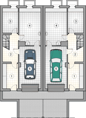 Rzut projektu S-GL 365 Tandem - Piwnica