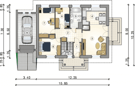 Rzut projektu S-GL 509 Krasnal II - Parter