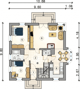 Rzut projektu S-GLX 5 Jasiek - Parter