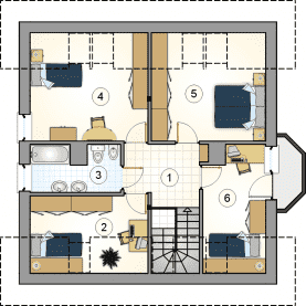Rzut projektu S-GLX 5 Jasiek - Poddasze