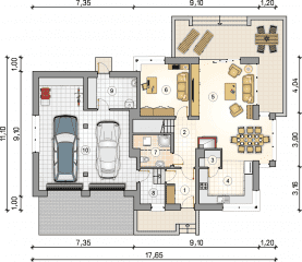Rzut projektu S-GL 945 Gama IV - Parter