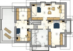 Rzut projektu S-GL 945 Gama IV - Poddasze