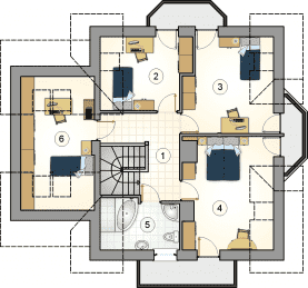 Rzut projektu S-GL 1040 Perła II - Poddasze