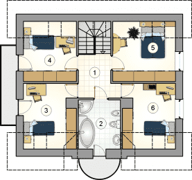 Rzut projektu S-GL 838 Zoja IV - Poddasze