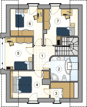 Rzut projektu S-GL 682 Wega - Poddasze
