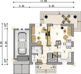 Rzut projektu S-GL 602 Gloria - Parter