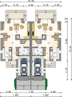 Rzut projektu S-GL 146 Adaś I Ewa - Parter