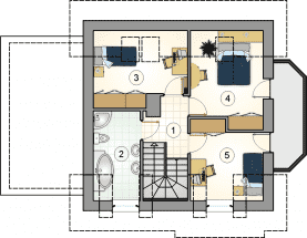 Rzut projektu S-GL 495 Lutek - Poddasze