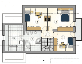 Rzut projektu S-GL 481 Roleks - Poddasze
