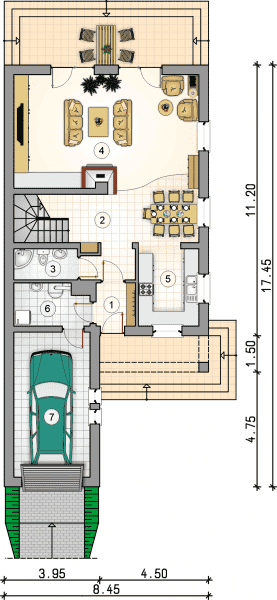 Rzut projektu S-GL 464 Winniczek II - Parter
