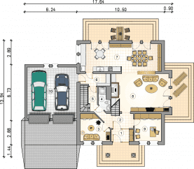 Rzut projektu S-GL 391 Sonet - Parter