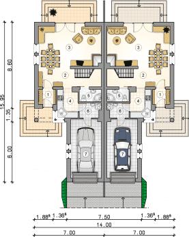 Rzut projektu S-GL 237 Duet - Parter