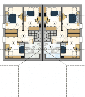 Rzut projektu S-GL 237 Duet - Poddasze