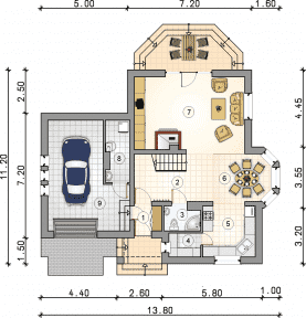 Rzut projektu S-GL 193 Bratek - Parter