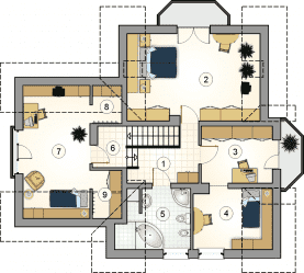 Rzut projektu S-GL 193 Bratek - Poddasze