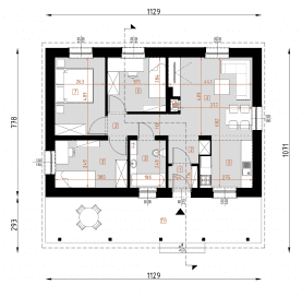 Rzut projektu D49 - Maurycy WT2021 - Parter
