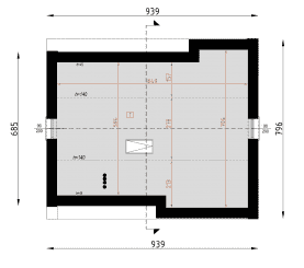 Rzut projektu D57A - Luiza A WT2021 - Poddasze