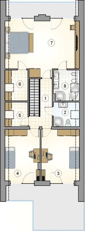 Rzut projektu S-GL 1675 Bari V - Poddasze