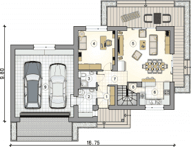 Rzut projektu S-GL 1725 Ada VI - Parter