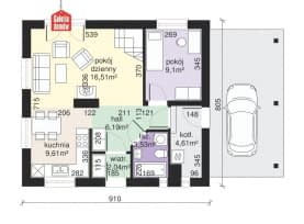 Rzut projektu Dom przy Imbirowej 3 - Parter