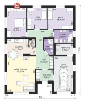 Rzut projektu Dom przy Słonecznej 6 - Parter