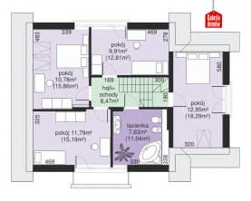 Rzut projektu Dom przy Cyprysowej 29 - Poddasze