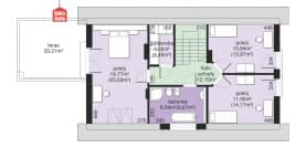 Rzut projektu Dom przy Kolorowej - Poddasze