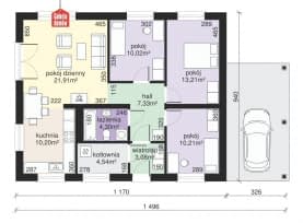Rzut projektu Dom przy Przyjemnej 2 - Parter