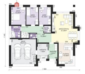 Rzut projektu Dom przy Pastelowej bis - Parter