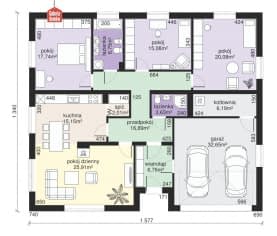 Rzut projektu Dom przy Słonecznej 7 - Parter