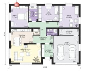 Rzut projektu Dom przy Słonecznej 7 bis - Parter