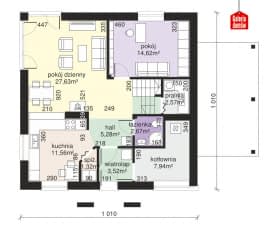 Rzut projektu Dom przy Wiosennej 9 - Parter