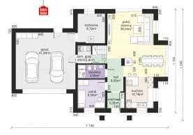 Rzut projektu Dom przy Diamentowej - Parter