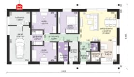 Rzut projektu Dom przy Bukowej 7 - Parter