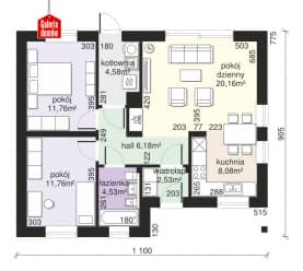 Rzut projektu Dom przy Bukowej 18 - Parter