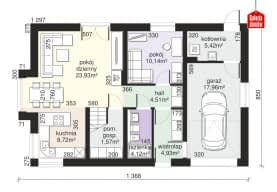 Rzut projektu Dom przy Alabastrowej 51 - Parter