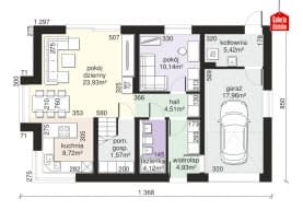 Rzut projektu Dom przy Alabastrowej 52 - Parter