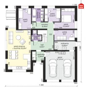 Rzut projektu Dom przy Przyjemnej 29 bis - Parter