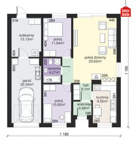 Rzut projektu Dom przy Niezapominajek 6 - Parter