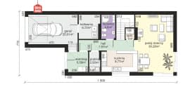 Rzut projektu Dom przy Kolorowej 2 - Parter